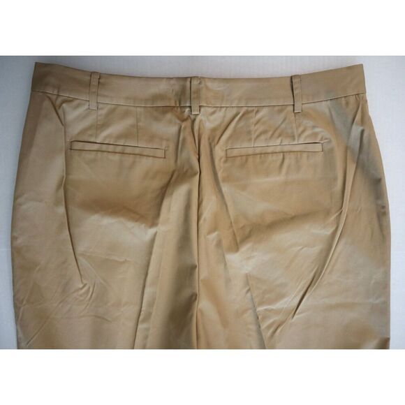 Lauren Ralph Lauren Women's Sz 16 Tan Pleated Cotton Twill Cropped Pants - Picture 6 of 11